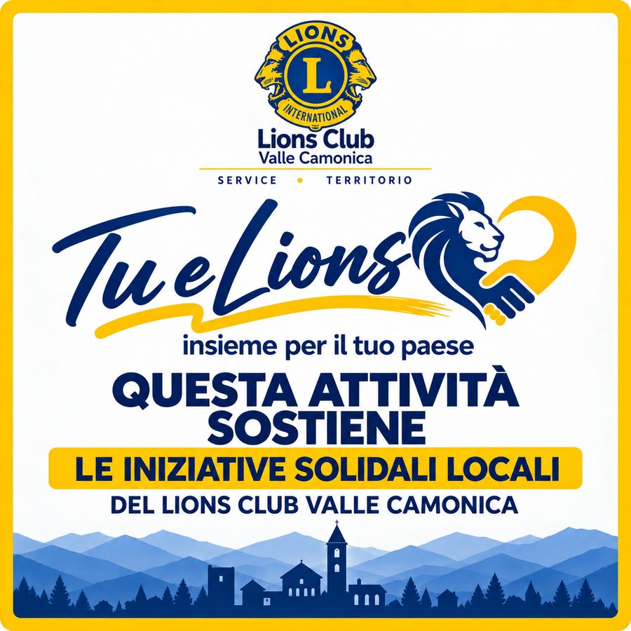 Vetrofania: questa attività sostiene le iniziative solidali locali del Lions Club Valle Camonica